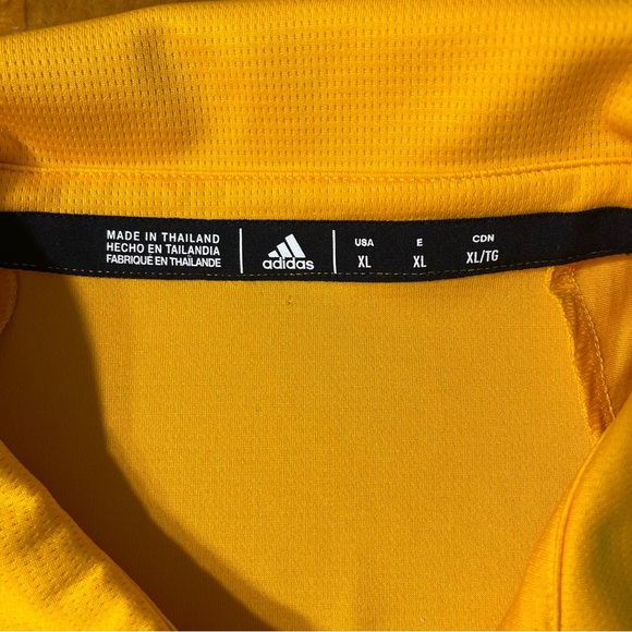 ADIDAS Climalite Golden Yellow Polo Golf Athletic shirt Loose Fit Men's XL vents - Picture 3 of 9